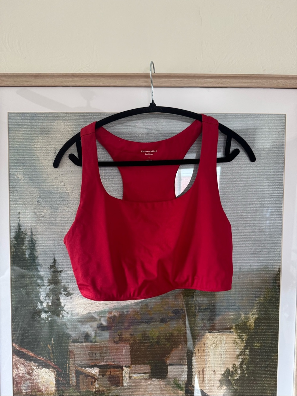 Reformation Red Scoop-Back Sports Bra